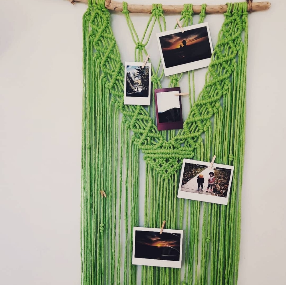 Photo frame, macrame wall hanging decor, picture display, wall art, wall frame